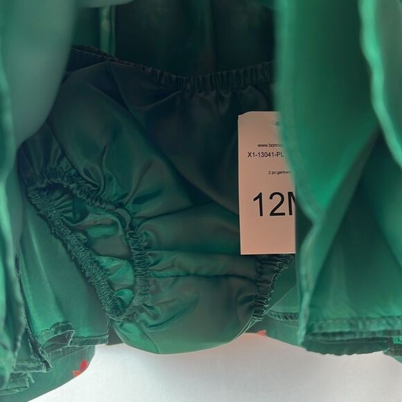 Iris and Ivy Nordstrom Green and Red Nutcracker dress with bloomers NWT 12 Month - Picture 9 of 15